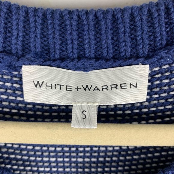 NWT White + Warren Lace Up Tunic Navy Multi Sz S - Picture 7 of 11